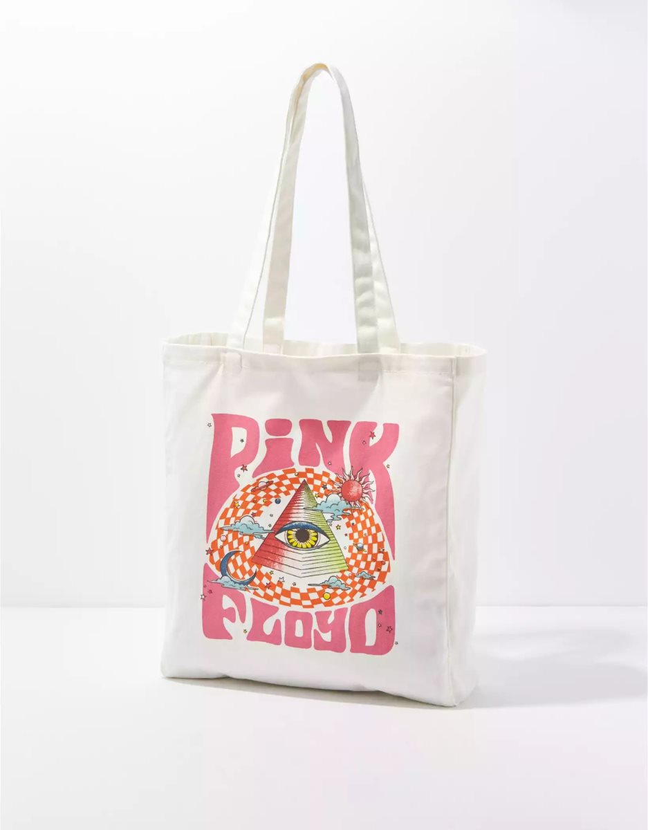 Sacs American Eagle AE Pink Floyd Tote Blanche Femme | NWK-08576371